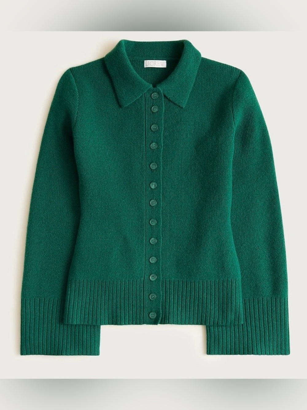J.Crew Milano-stitch cinched-waist cardigan midnight foliage - Picture 4 of 7